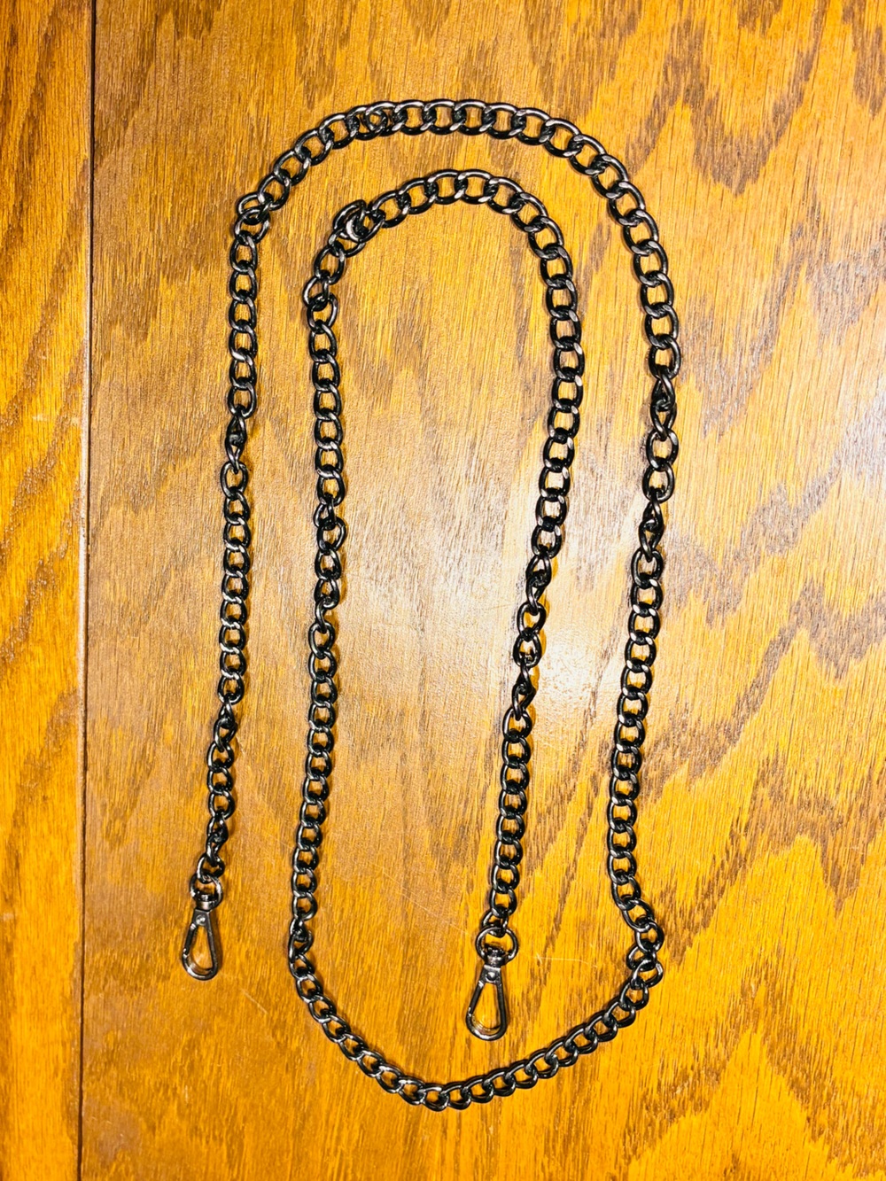 Gunmetal Chain Crossbody Purse Removable Replacement Strap / Belt 49.25”